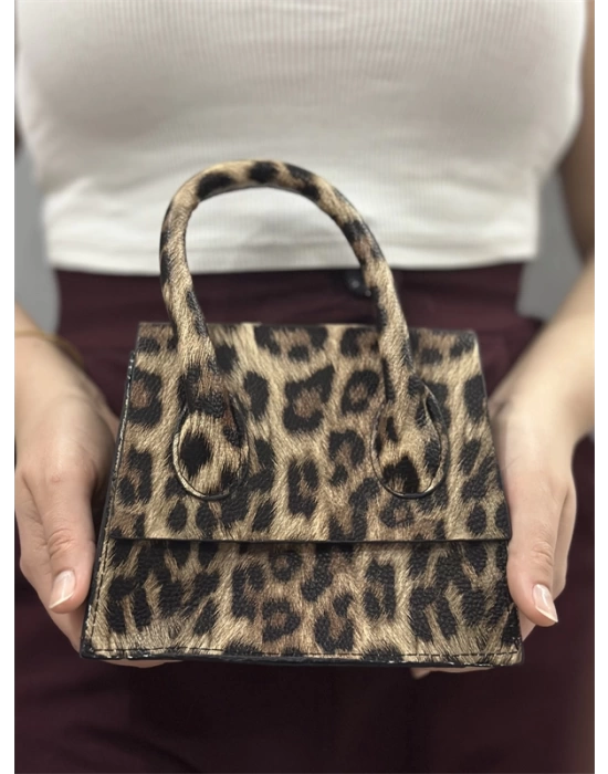 luxe leopar cilt çanta