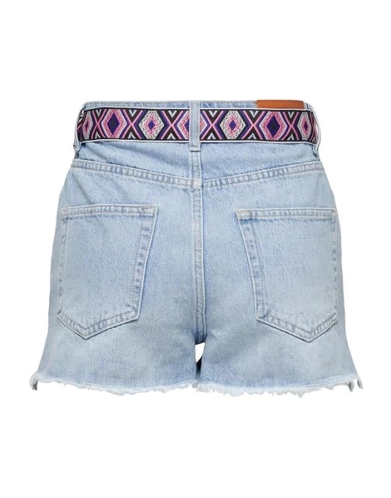 Mom Fit Kemerli Kot Şort