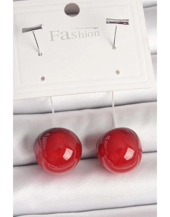 Pirinç Gümüş Renk Çivi Kiraz Model Kadın Küpe