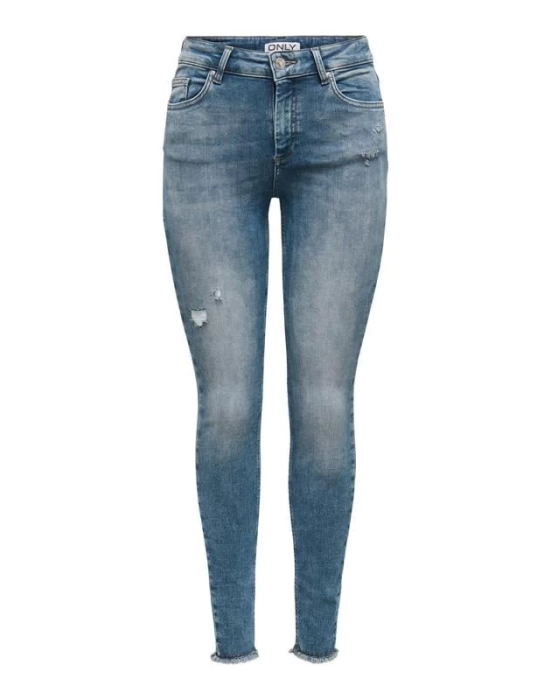 Püsküllü Paça Slim Fit Yüksek Bel Kadın Kot Pantolon