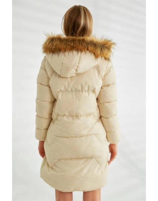 Robin Kapüşon Kürklü Şişme Mont D89824
