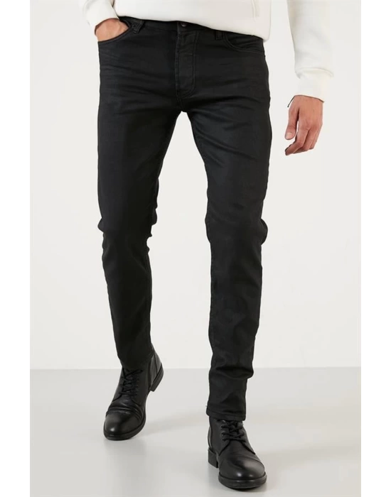 Slim Fit Normal Bel Dar Paça Cashmere Touch Erkek Jean
