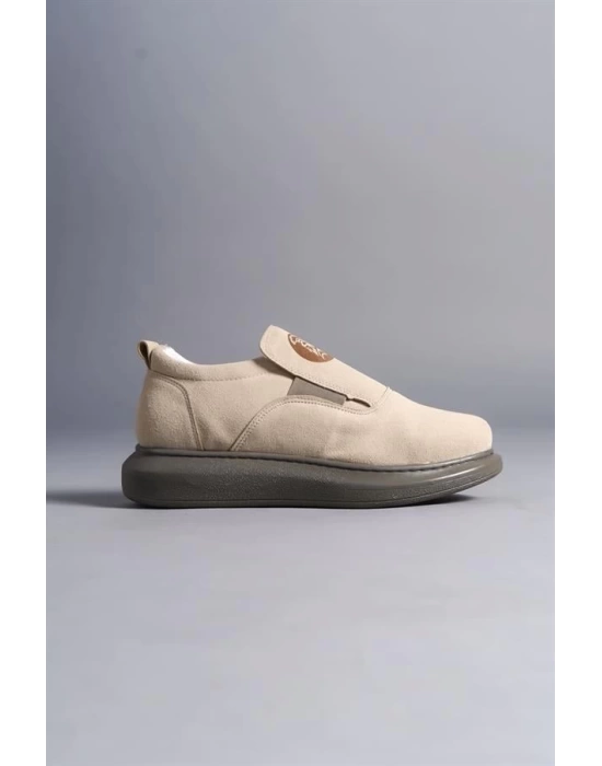 SLW161 Hippo Bağcıksız Süet Erkek Günlük Sneaker Ayakkabı GT - Bej