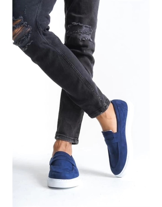 SLW180 Estilo X Bağcıksız Süet Erkek Günlük Spor Klasik Ayakkabı BT - Lacivert