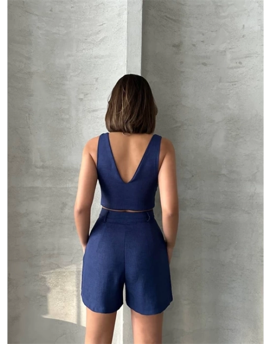 Şortlu keten takım s255014