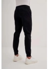0004 Düğme Kapamalı Beli ve Paçası Lastikli Jogger Erkek Pantolon SİYAH
