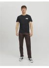 12151955 Bisiklet Yaka Baskılı Erkek T-Shirt Siyah