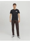 12151955 Bisiklet Yaka Baskılı Erkek T-Shirt Siyah