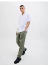 12248606 Relaxed Fıt Beli Lastikli Keten Jogger Erkek Pantolon Haki