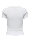 15339774 Likralı Fitilli Slim Fit Kadın T-Shirt Beyaz