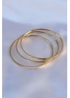 316L Çelik Gold Renk 3lü Ajda Model Kadın 60 mm Bilezik