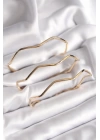 316L Çelik Gold Renk 65 mm Zikzak Model Ajda Bilezik