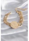 316L Çelik Gold Renk Reşat Altın Model Samanyolu Kadın Bileklik