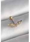 316L Çelik Gold Renk Zirkon Taş Detay Kanat Model Tragus Piercing