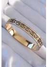 316L Çelik Gold Renk Zirkon Taşlı Model Kelepçe