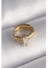 316L Çelik Gold Renk Zirkon Taşlı Tragus Piercing
