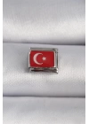 316L Çelik Gümüş Renk Türk Bayrağı İşlemeli Nomination Charm