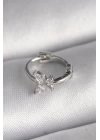 316L Çelik Gümüş Renk Zirkon Taşlı Kelebek Model Tragus Piercing