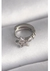 316L Çelik Gümüş Renk Zirkon Taşlı Yıldız Model Tragus Piercing