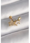 316L Çelik Gümüş Renk Zirkon Taşlı Yıldız Model Tragus Piercing