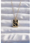 316L Çelik Zincir Gold Renk Sonsuzluk Detay Zirkon Taşlı Tarot Kolye