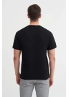 4011 Örgü Desenli Bisiklet Yaka Regular Fit Erkek T-Shirt Siyah