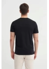 4165 Bisiklet Yaka Baskılı Erkek T-Shirt SİYAH
