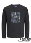 Bisiklet Yaka Baskılı Sweatshirt