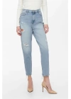 Carrot Fit Yırtık Mom Jean