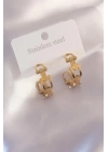 Çelik Gold Renk Tifanny Zincir Model Kadın Küpe
