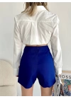 Gabardin fermuarlı şort etek S24906