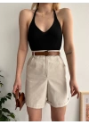 Gabardin kumaş şort