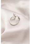 Gümüş Renk Metal Kelebek Model Kadın Yüzük
