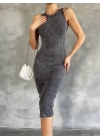Halter yaka elbise aşit yıkamalı