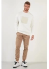Kabartma Baskılı Oversıze Erkek Sweatshırt