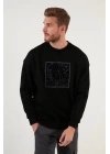 Kabartma Baskılı Oversıze Erkek Sweatshırt