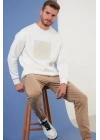 Kabartma Baskılı Oversıze Erkek Sweatshırt