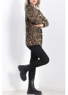 Kahve leopar hırka