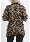 Kahve leopar hırka