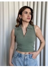 Kısa fermuarlı crop