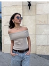 Madonna yaka sıfır kol bluz