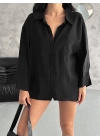 Modal Oversize Cepli Gömlek
