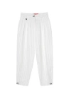 Mom Kesim Carrot Fit Çizgili Pantolon Gri