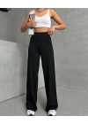Önü Çımalı Pantolon Siyah