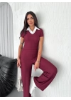 Ottoman kumaş beyaz gömlek yaka takım s4142
