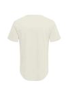 Oval Kesim Erkek T-shirt Bej