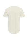 Oval Kesim Erkek T-shirt Bej