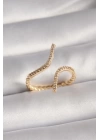 Pirinç Gold Renk Zirkon Taşlı Kadın Yüzük