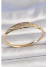 Pirinç Gold Renk Zirkon Taşlı Yıldız İşlemeli Kadın Kelepçe