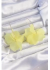 Pirinç Sarı Renkli Flora Küpe